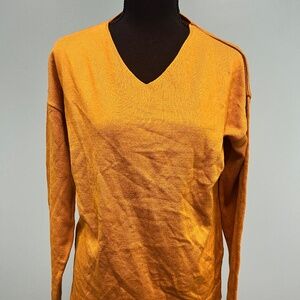 Cck v-neck sweater in mustard size xxl/46